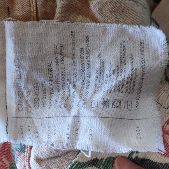 Current/Elliott "The Stiletto" Floral Print Jeans - Picture 2 of 6